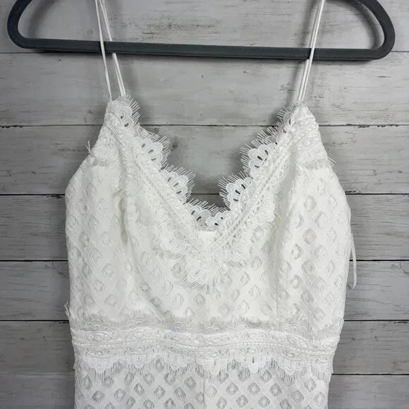 Lulus Forever Bliss White Lace Wide-Leg Jumpsuit - Picture 5 of 6